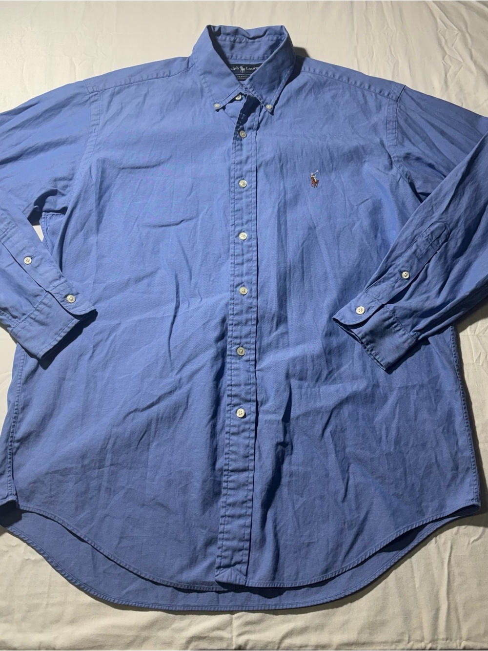 Ralph Lauren Men’s Yarmouth Oxford Long-Sleeve Button-Down Shirt - Blue 15.5-33